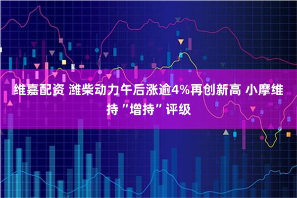 维嘉配资 潍柴动力午后涨逾4%再创新高 小摩维持“增持”评级
